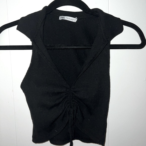 Zara Tops Zara Cropped Tank With Tie In The Middle Poshmark